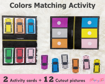 Preview of Car Parking Color Matching Activity, Toddler Busy Bag, Task Box, Busy Bag