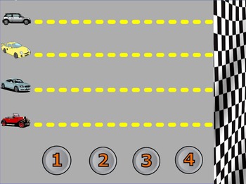 Preview of Fifth Grade Common Core Fractions Car Race Review Game flipchart