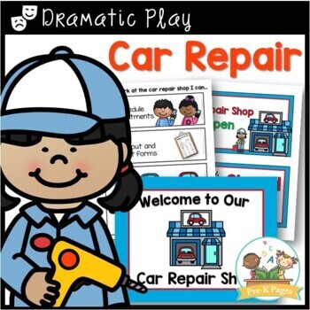 Preview of Car Repair Shop Dramatic Play for Preschool and Pre-K