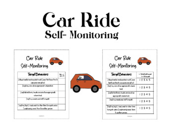 Preview of Car Ride (Passenger) Self-Monitoring Charts