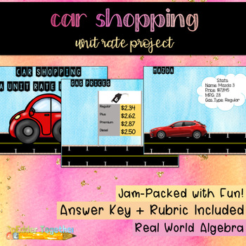 Preview of Car Shopping: A Unit Rate Project