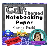 Car Themed Notebooking Paper - Writing Paper - Wide Rule a