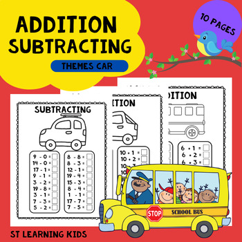 Preview of Car Themes Addition & Subtraction from Kindergarten,1st,2nd,3rd