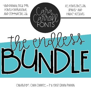 Preview of Cara Carroll Fonts: Endless Bundle