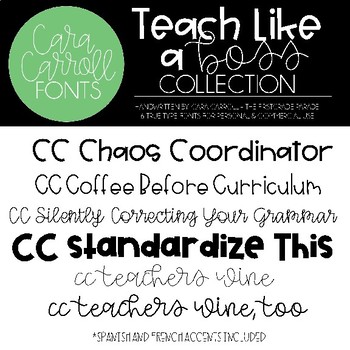 Preview of Cara Carroll Fonts:  Teach Like a Boss Collection