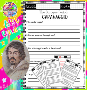 Preview of Caravaggio Reading Comprehension | Baroque Art History Worksheets