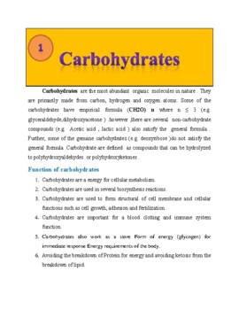 Preview of Carbohydrates