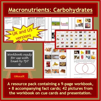 Preview of Carbohydrates Macronutrients Cooking Health Easel