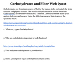 Carbohydrates Web Quest