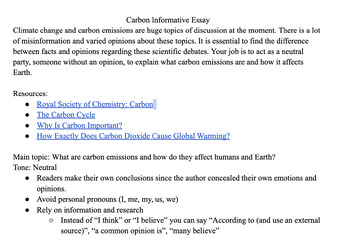 Preview of Carbon Informative Essay