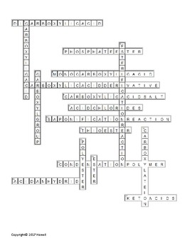 Carboxylic Acids Esters and Acid Derivatives Crossword for Organic
