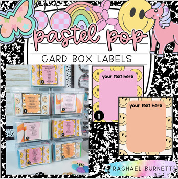 Preview of Card Box Labels Pastel Pop