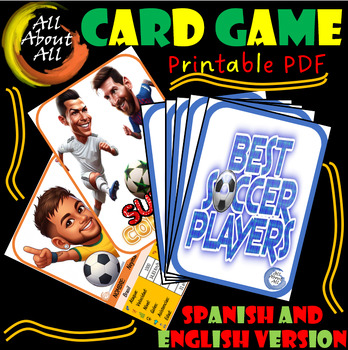 Preview of Card Game - Best Soccer Player - Printable PDF - Spanish and English