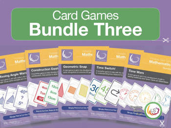 Preview of Angles, Shapes, Time and Construction - 5 Card Games Bundle 3