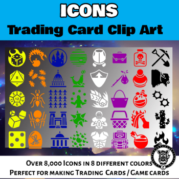 Preview of Card Game Clip Art Template - Icons. Collectable/ Trading Card Games