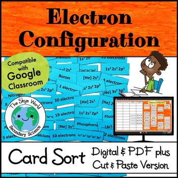 Preview of Card Sort Activity - Electron Configuration - Digital &PDF w Cut & Paste Version