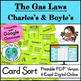 Card Sort Activity - The Gas Laws - Charles's and Boyle's Laws w Easel Digital