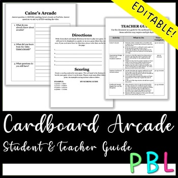 Preview of Cardboard Arcade Student AND Teacher Guide