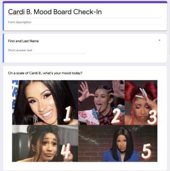 Cardi B. Mood Board Check-In by Prepare To Get Schooled | TpT