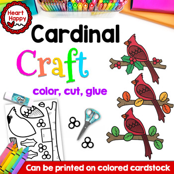 Preview of Cardinal Craft | Bird Craft | Winter Craft | State Symbol Craft