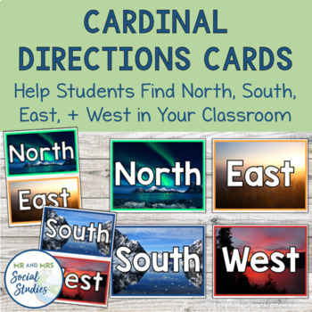 Preview of Cardinal Directions Cards | North South East West