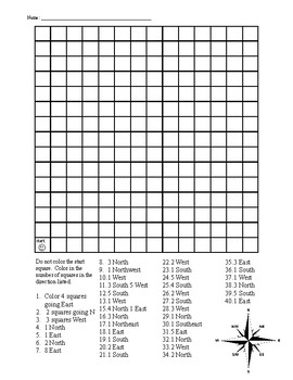 Cardinal Directions Coloring Grid by Creative Causes | TpT