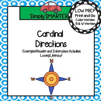 Preview of Cardinal Directions Emergent Reader Book AND Interactive Activities