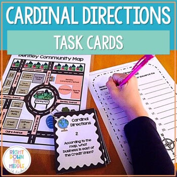 Preview of Map Skills and Cardinal Directions Task Cards