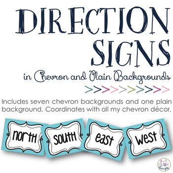 Preview of Cardinal & Ordinal Direction Signs: Chevron