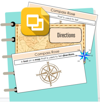 Preview of Cardinal and Intermediate Directions Google Slides with Student Slides