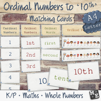 Preview of COUNTING TO 10 Cardinal Ordinal Numbers Words Positions to 10th Printable Cards