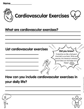 Preview of Cardiovascular Exercise Worksheet