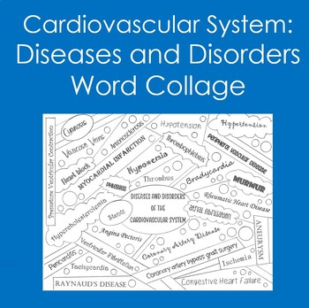 Preview of Cardiovascular System-Diseases Word Collage (Coloring, Anatomy, EKG)