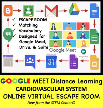 Preview of Cardiovascular System Google Meet Virtual Escape Room