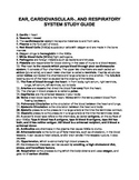 Cardiovascular system, respiratory system, and ear study guide