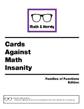 Preview of Cards Against Math Insanity - Families of Functions