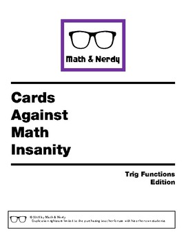 Preview of Cards Against Math Insanity - Trig Functions