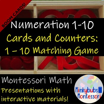 Preview of Cards and Counters Matching Game Boom Cards Distance Learning Montessori Math