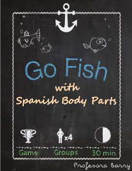 Preview of Cards for Go Fish with Spanish Body Parts