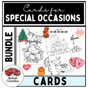 Preview of Cards for Special Occasions-Bundle (Spanish Classroom)/ Tarjetas