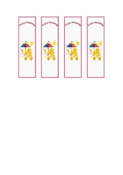 Preview of Care Bears Reading Bookmarks Read Readers