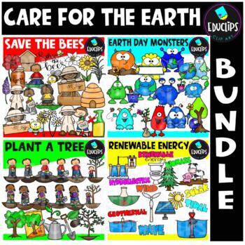 Preview of Care For The Earth Clip Art Bundle - EARTH DAY {Educlips Clipart}
