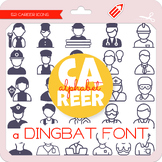 Career Alphabet Icons Dingbat Font - W Λ D L Ξ N