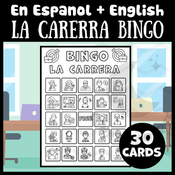Preview of Career Bingo Game SPANISH empleos profesiones carerras Lotería activity Primary