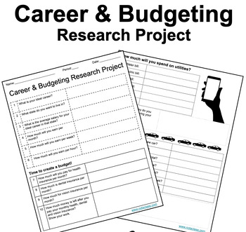 Preview of Career and Budgeting Research Project | Editable | Back to School