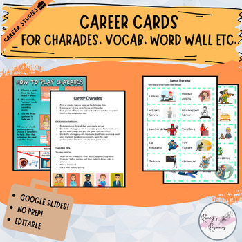 Preview of Career Cards (VOCAB, CHARADES)