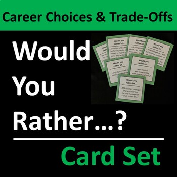 Preview of Career Choices and Trade Offs Group Activity or Icebreakers or Writing Prompts