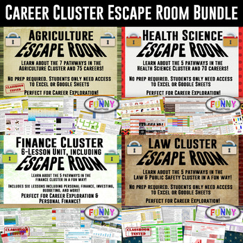 Preview of Career Cluster Escape Room Bundle