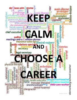 Preview of Career Cluster Lesson Poster - Keep Calm and Choose a Career