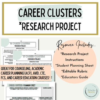 Preview of Career Cluster and Pathway Research Project - Career Cluster Exploration
